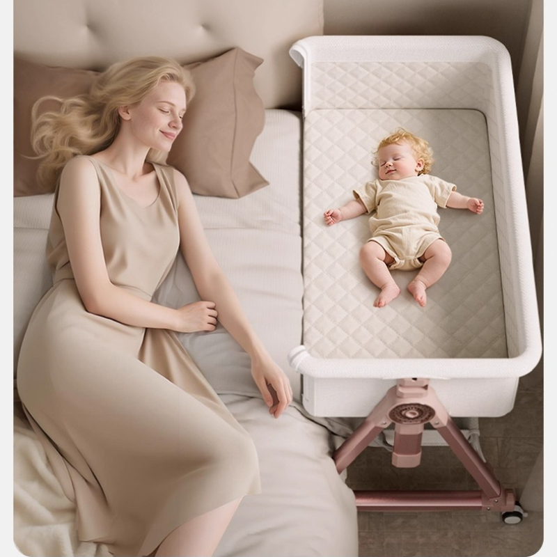 Bassinet Bedside Sleeper - Baby Crib, Portable Splicing, Cradle Bed