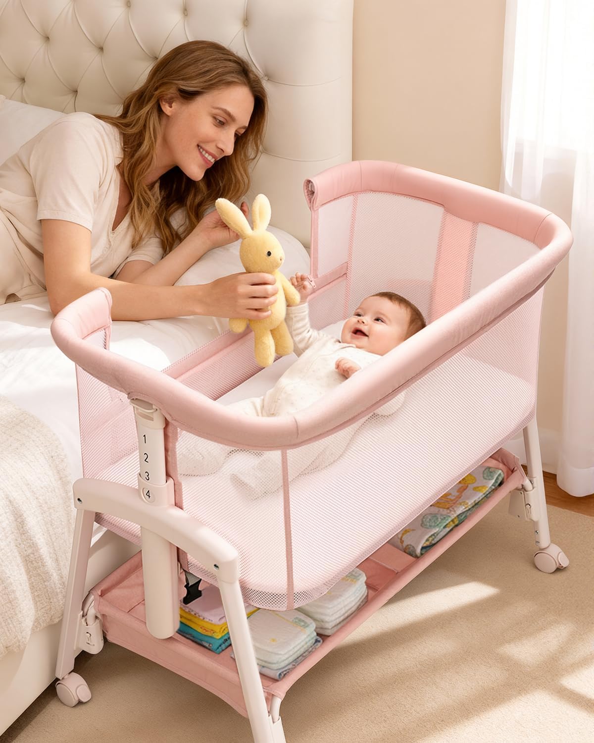 Bassinet Bedside Sleeper - 3 In 1 Baby Bassinet Newborn
