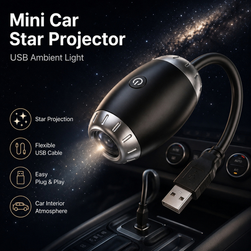 Night Light Projector Stars - USB Car Star Projector Light Starry