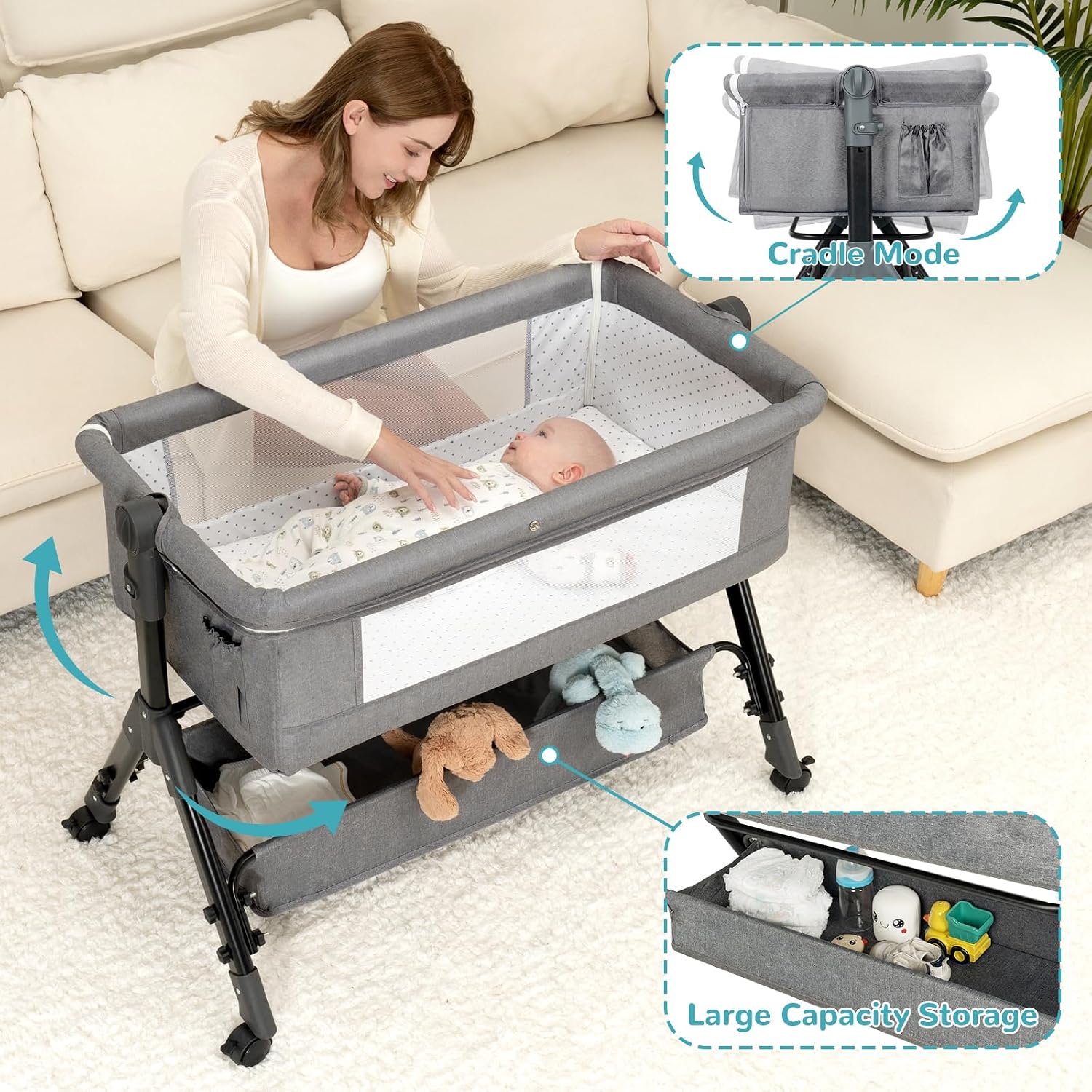 3 In 1 Baby Bassinet Bedside S - Bassinet Bedside Sleeper ulasan dan harga