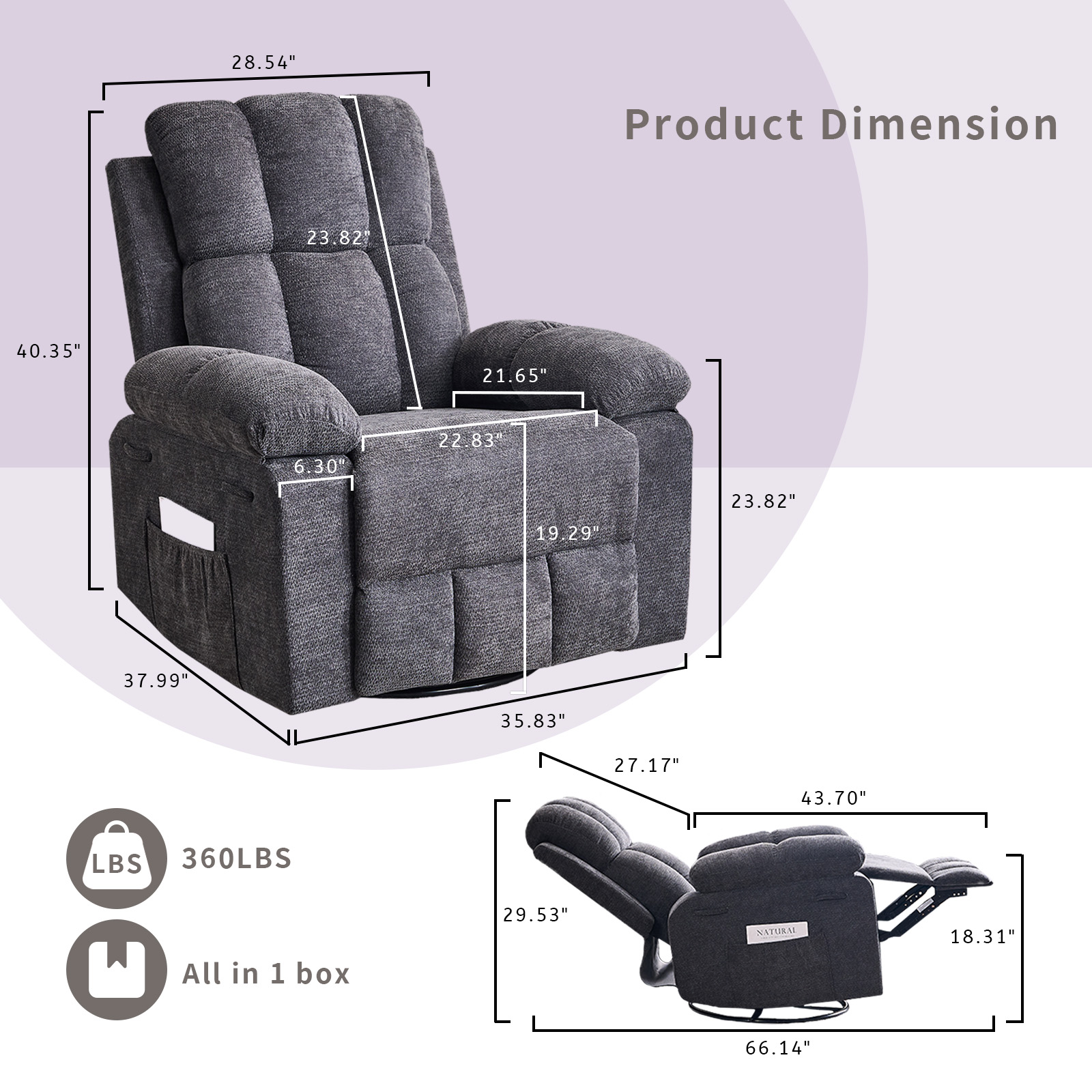 Recliner Chair for Adults, 360 - Rocking Chair Nursery ulasan dan harga