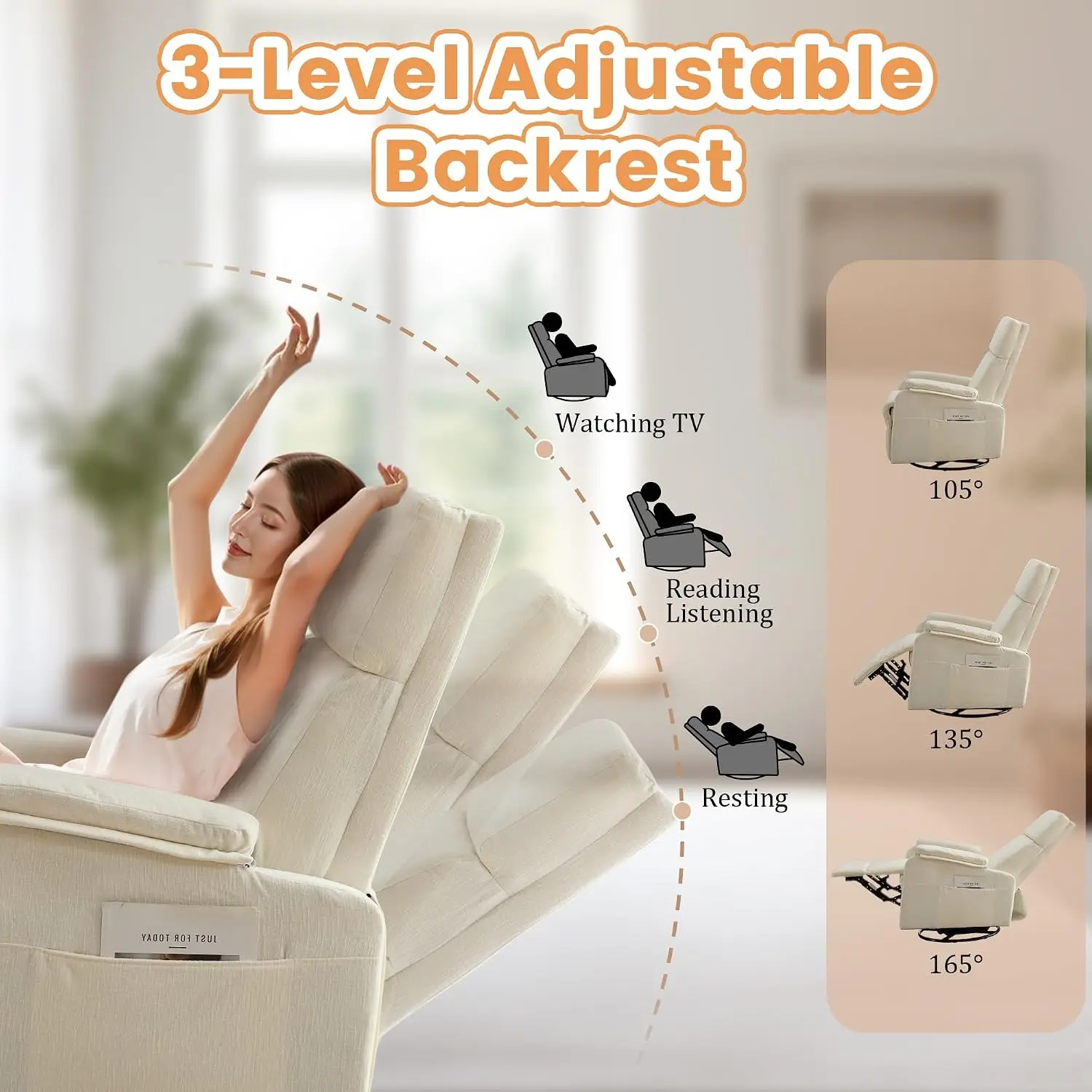 Korser Recliner Chair, Swivel  - Rocking Chair Nursery ulasan dan harga