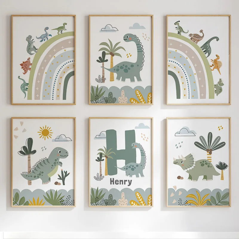 Cute Dinosaur T-Rex Brachiosau - Baby Nursery Art ulasan dan harga