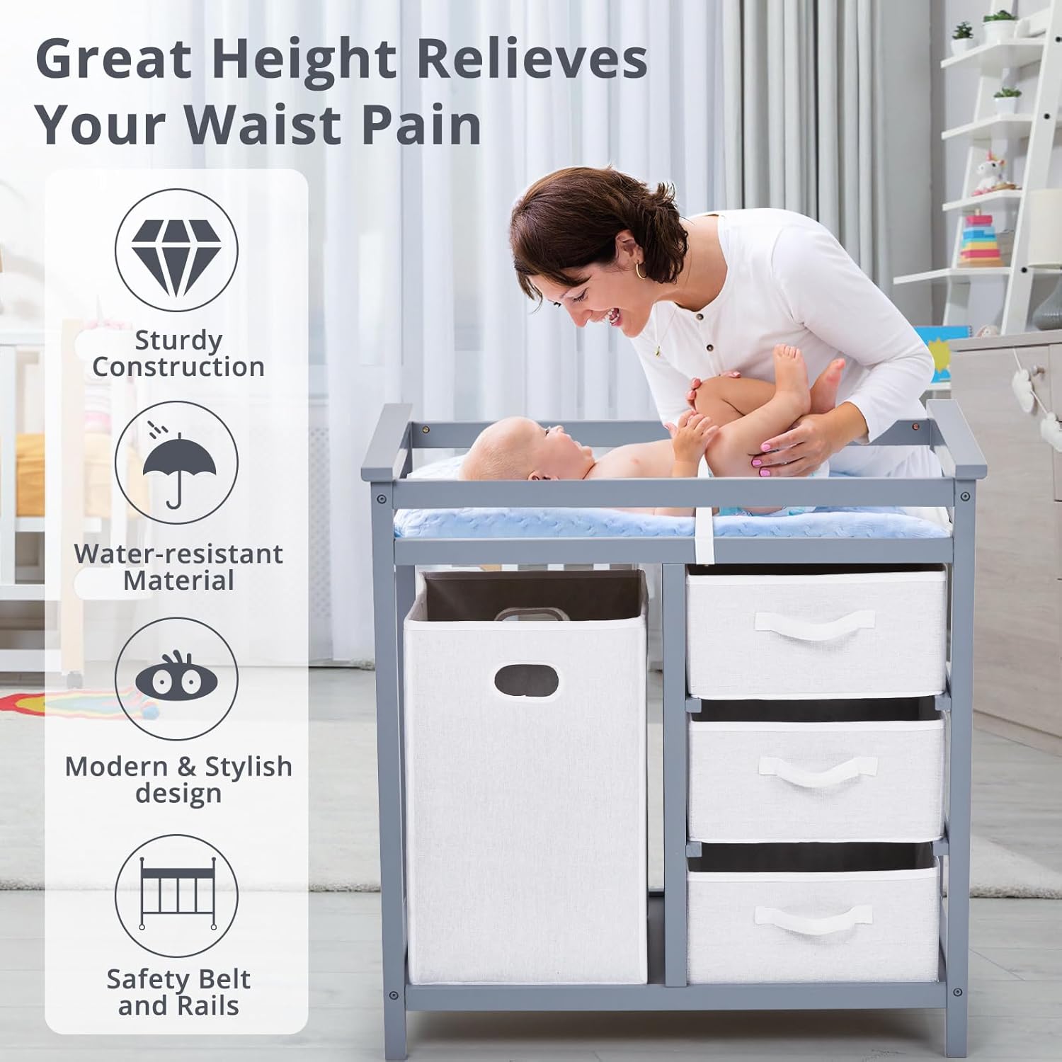 Baby Changing Table with Chang - Baby Nursery Unit ulasan dan harga