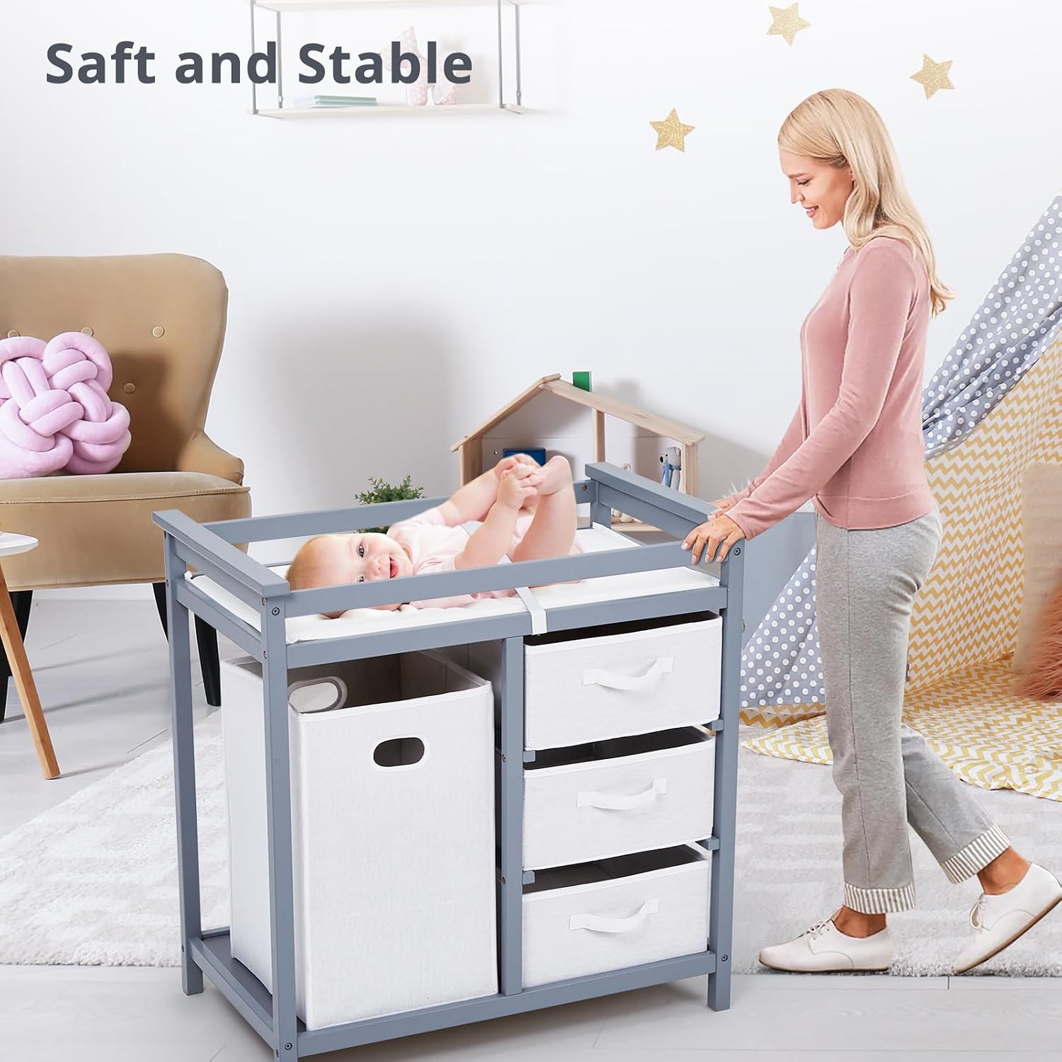 Baby Changing Table with Chang - Baby Nursery Unit ulasan dan harga