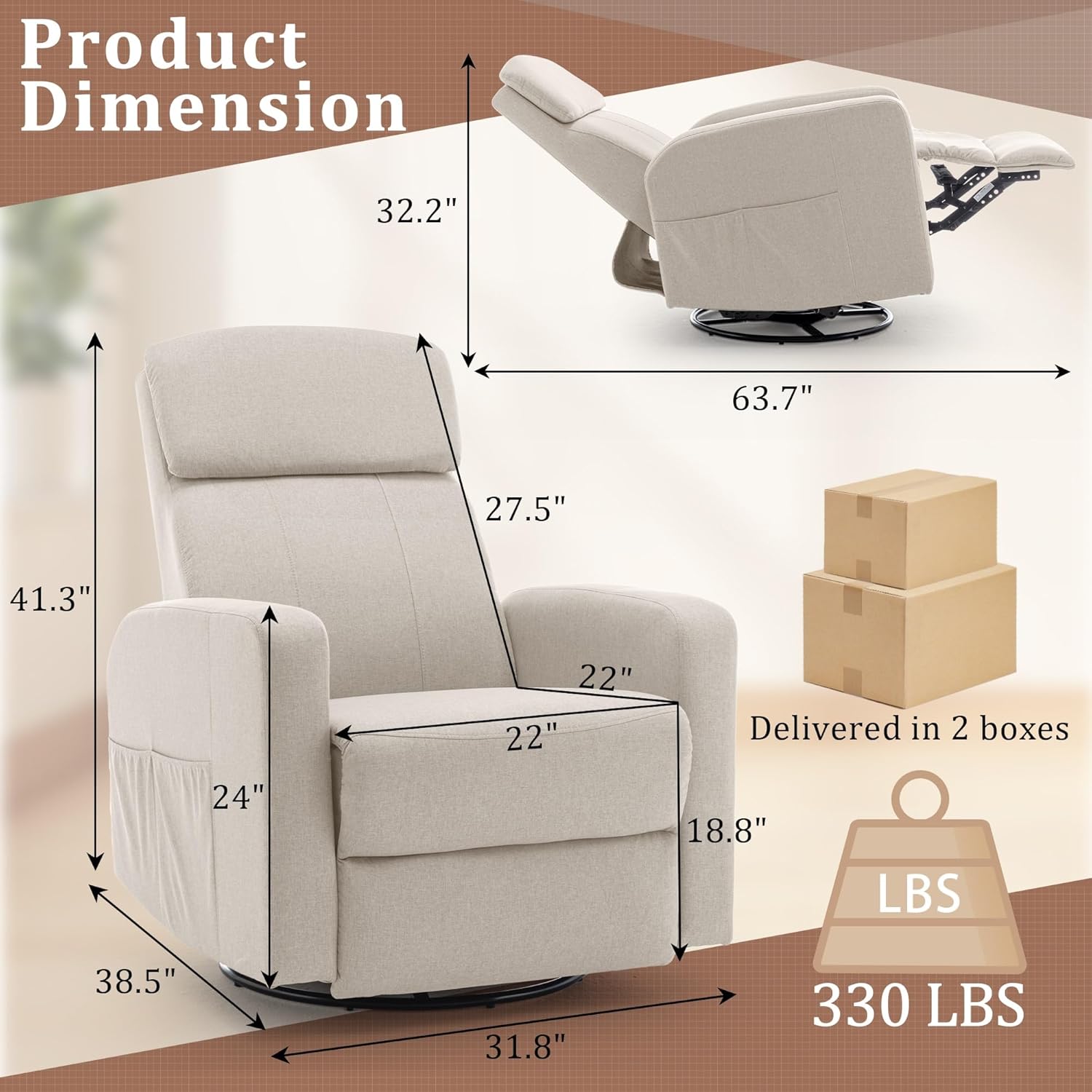 Power Recliner Chair for Adult - Rocking Chair Nursery ulasan dan harga