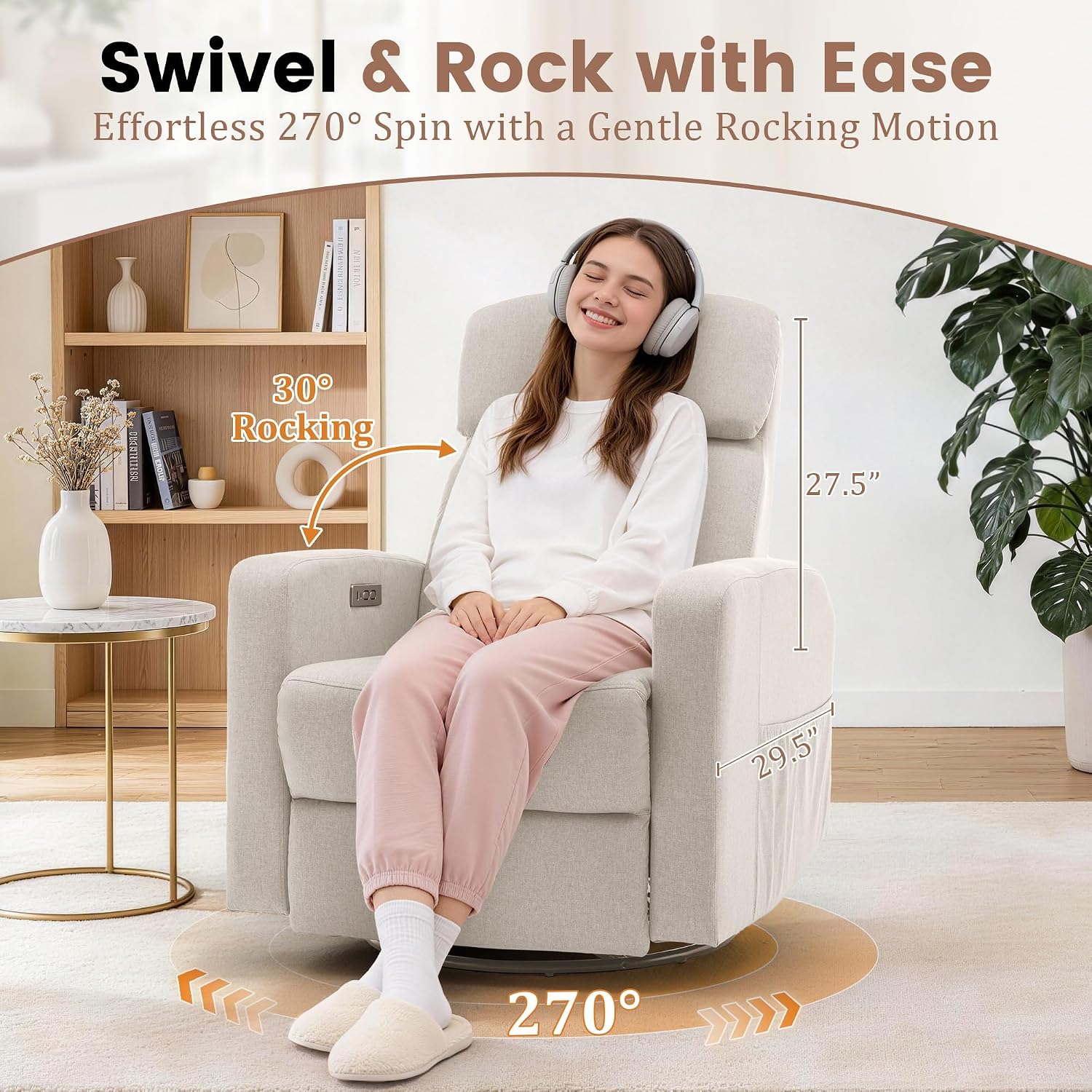 Power Recliner Chair for Adult - Rocking Chair Nursery ulasan dan harga