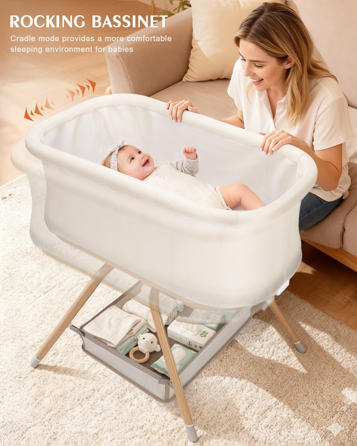 3 In 1 Baby Bassinet Rocking B - Bassinet Bedside Sleeper ulasan dan harga