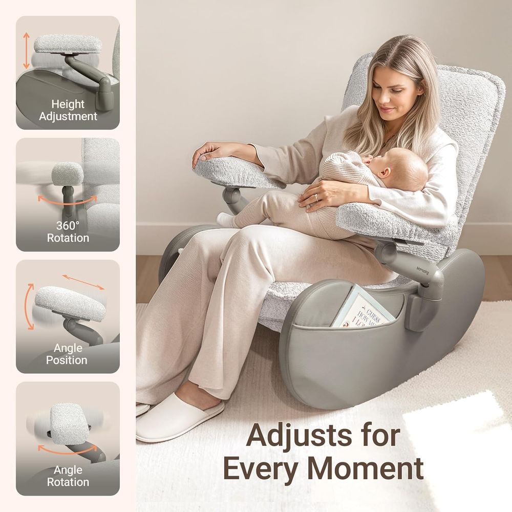 Upholstered Rocking Chair with - Rocking Chair Nursery ulasan dan harga