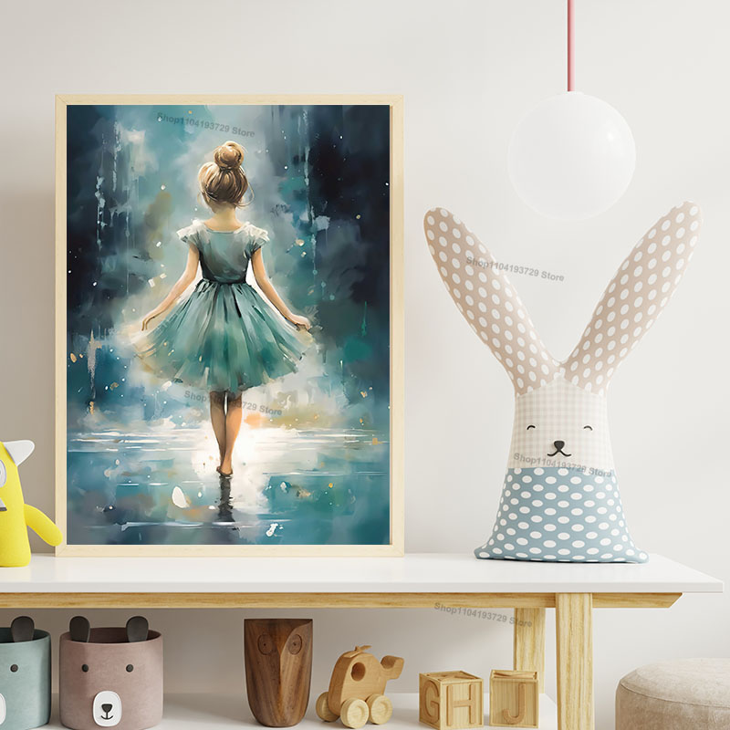 Watercolor Ballet Girl Shoes C - Baby Nursery Art ulasan dan harga