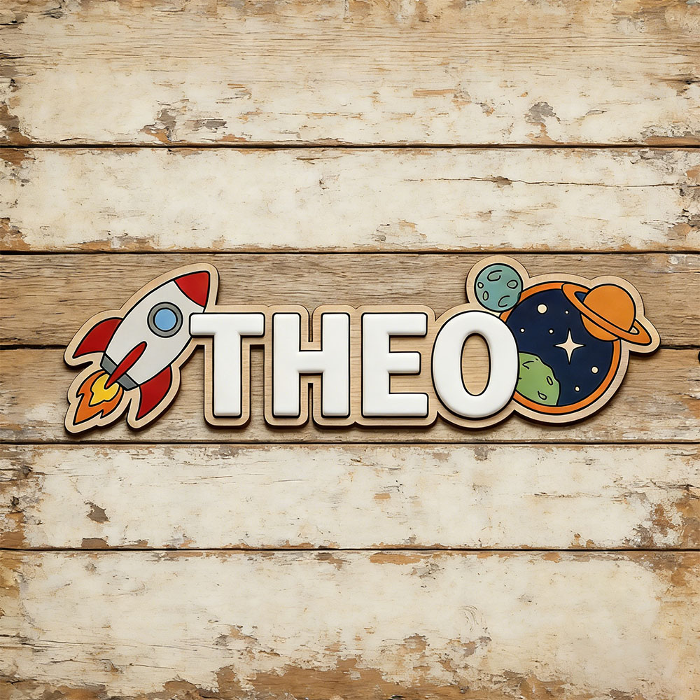 Personalized Space Rocket Name - Baby Nursery Name ulasan dan harga