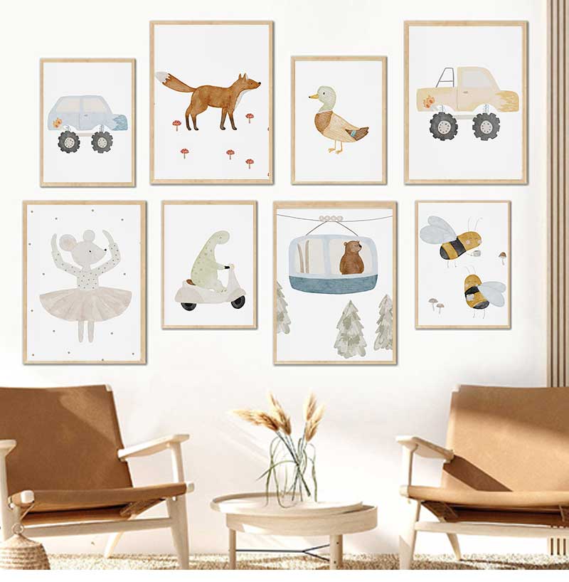 Cartoon Goose Bees Bear Duck D - Baby Nursery Art ulasan dan harga