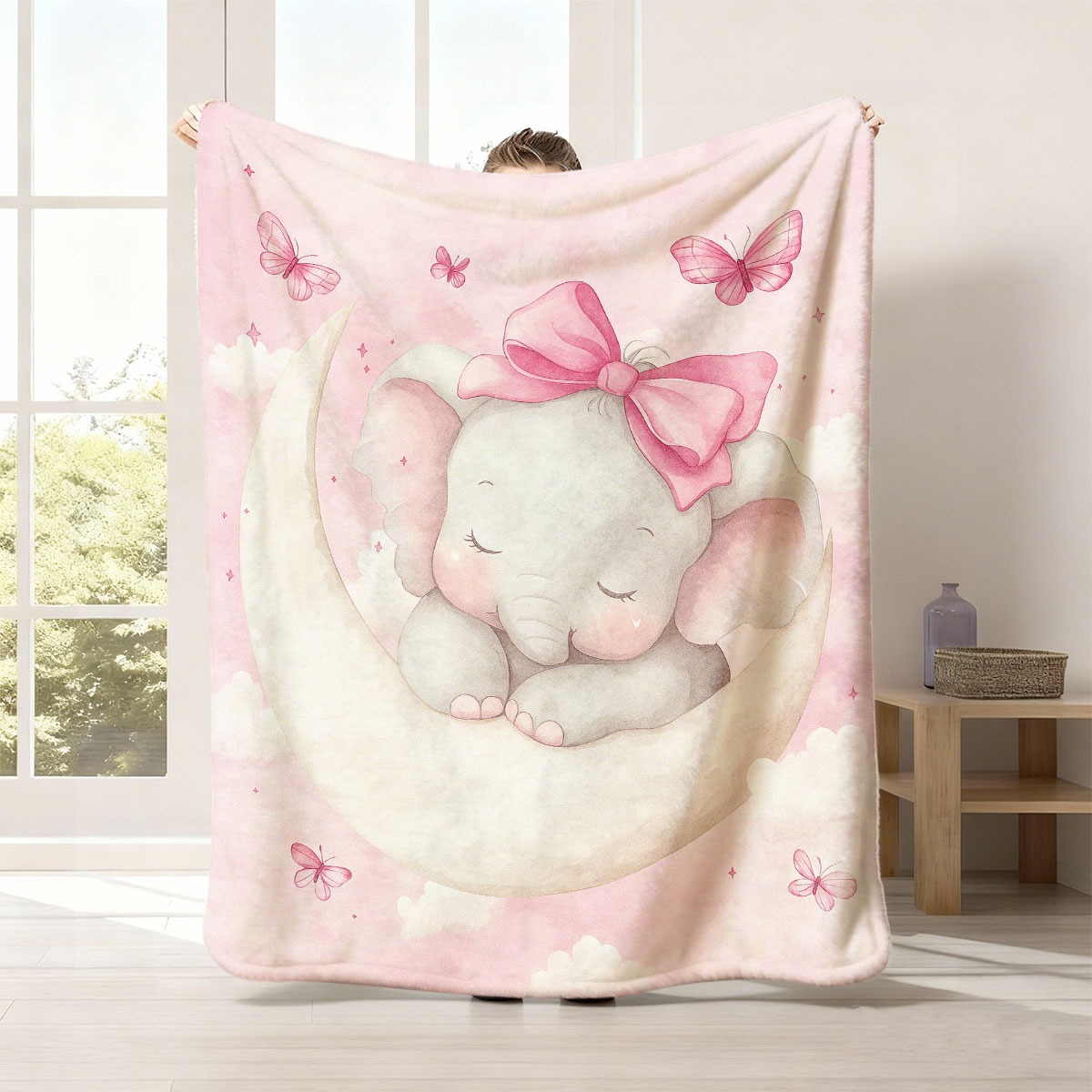 Plush Baby Elephant Moon Blank - Baby Nursery Bedding ulasan dan harga
