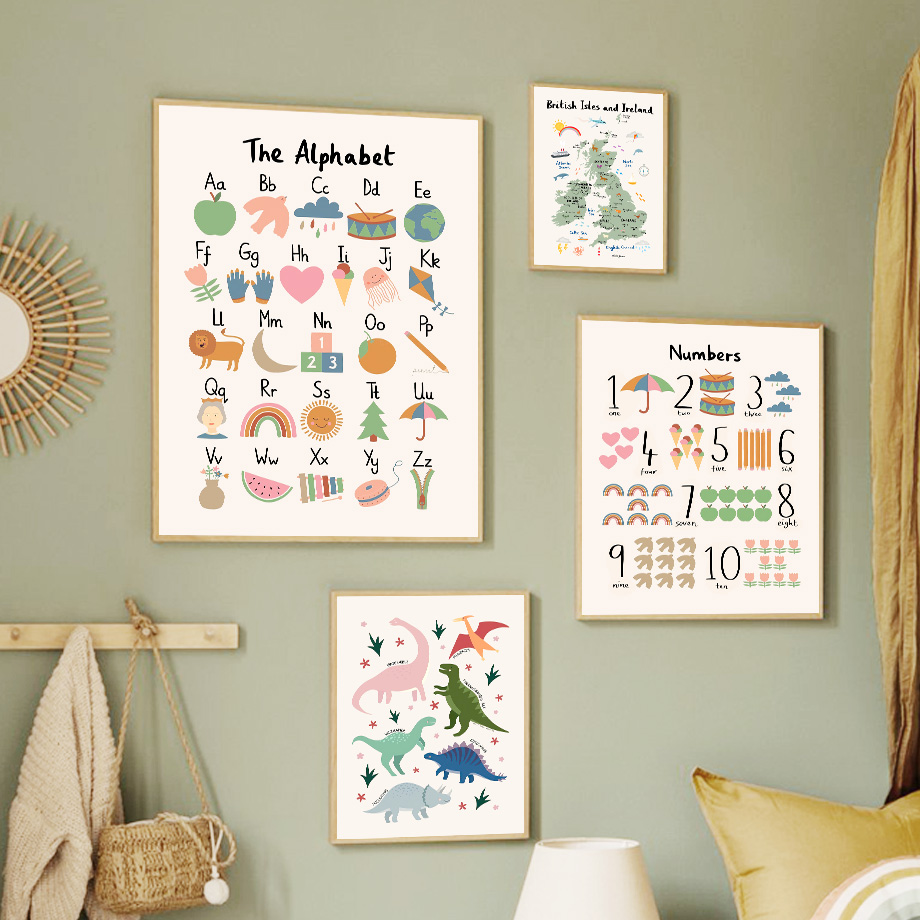 Animal World Map Dinosaur Alph - Baby Nursery Art ulasan dan harga