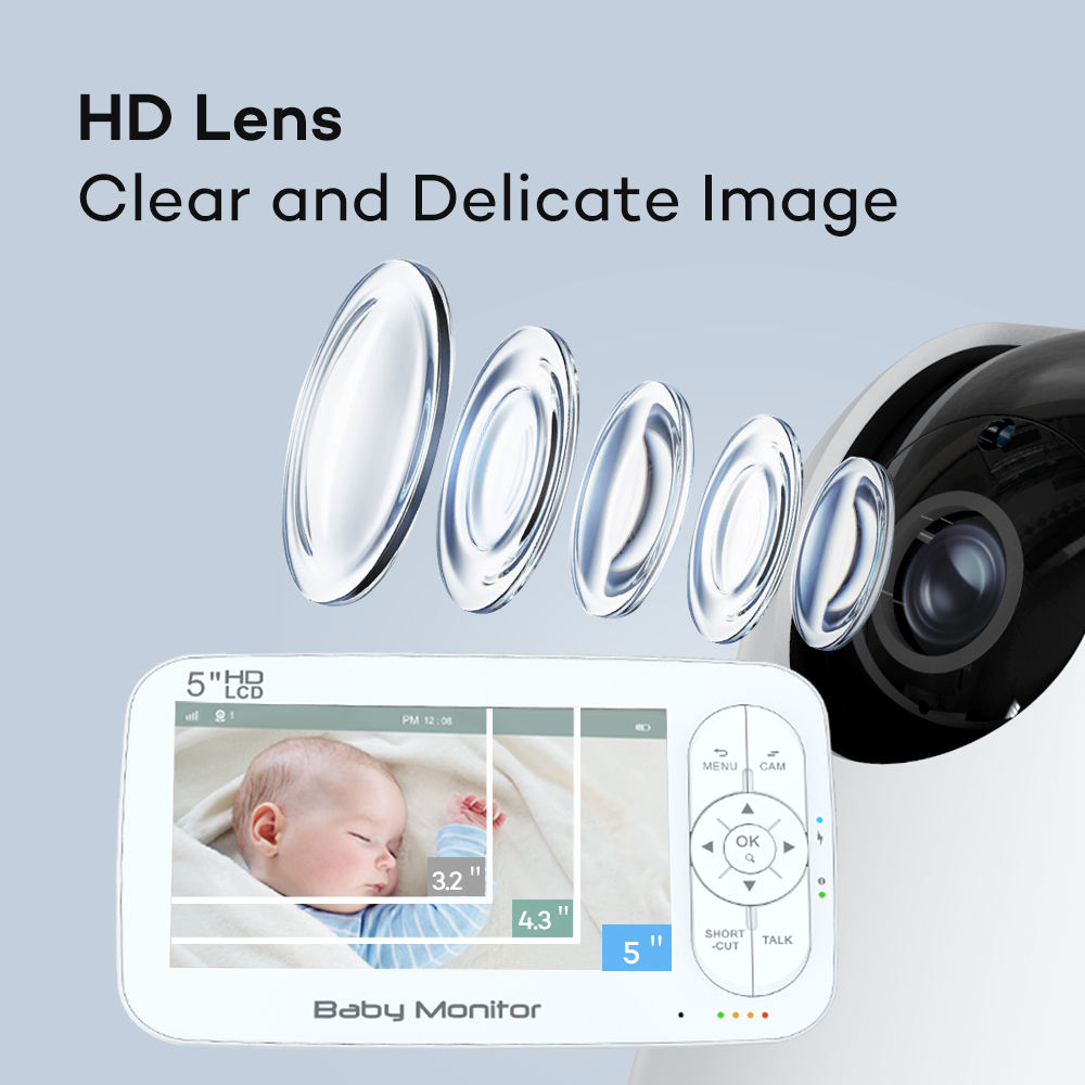 5Inch 2MP 1080P  APP Remote Co - Baby Nursery Camera ulasan dan harga