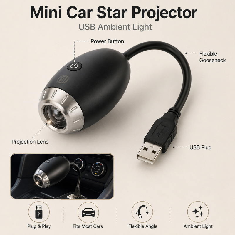 USB Car Star Projector Light S - Night Light Projector Stars ulasan dan harga