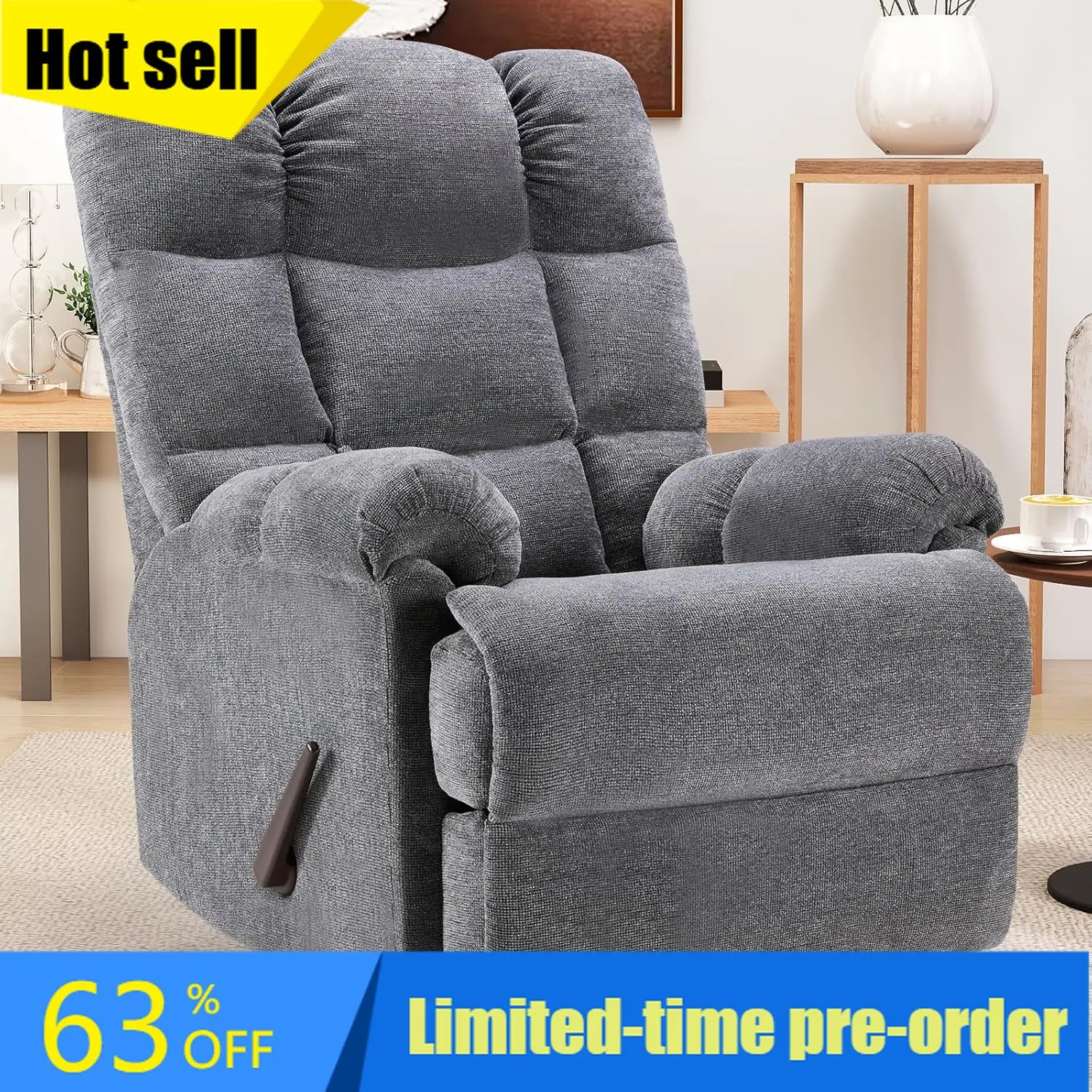 Grey Swivel Rocker Recliner Gl - Rocking Chair Nursery ulasan dan harga