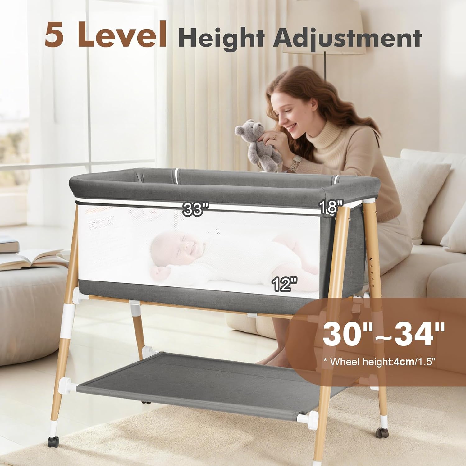 3 In 1 Baby Bassinet Bedside S - Bassinet Bedside Sleeper ulasan dan harga