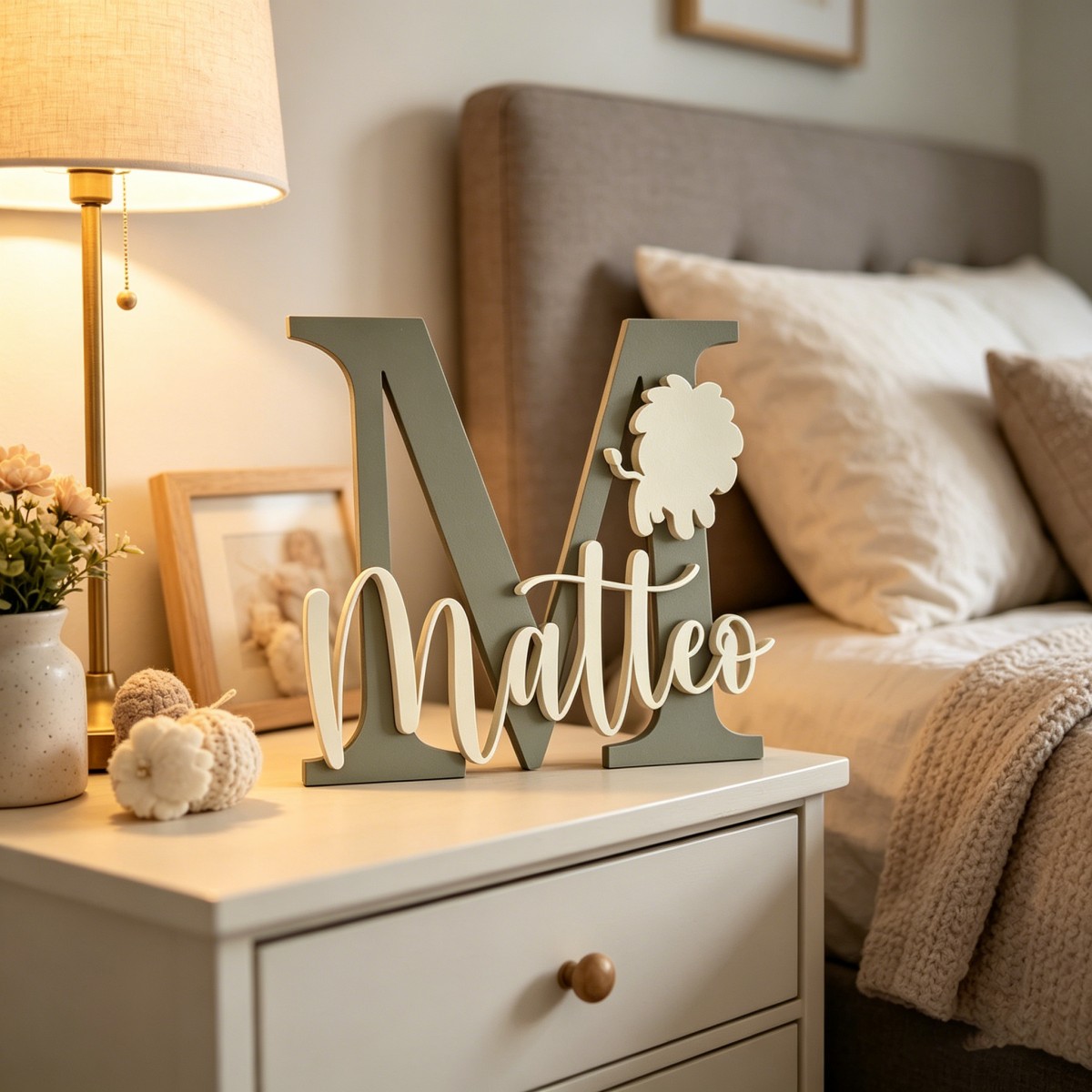 1Pc Custom Lion Name & Initial - Baby Nursery Name ulasan dan harga