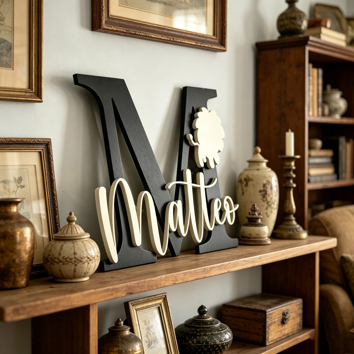 1Pc Custom Lion Name & Initial - Baby Nursery Name ulasan dan harga