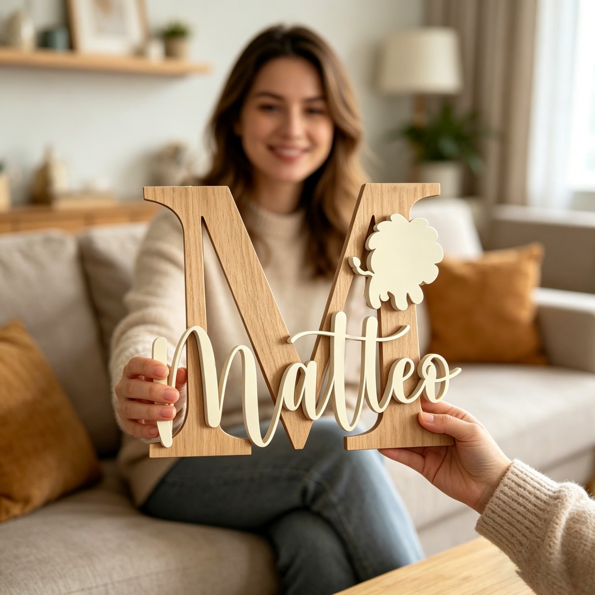 1Pc Custom Lion Name & Initial - Baby Nursery Name ulasan dan harga