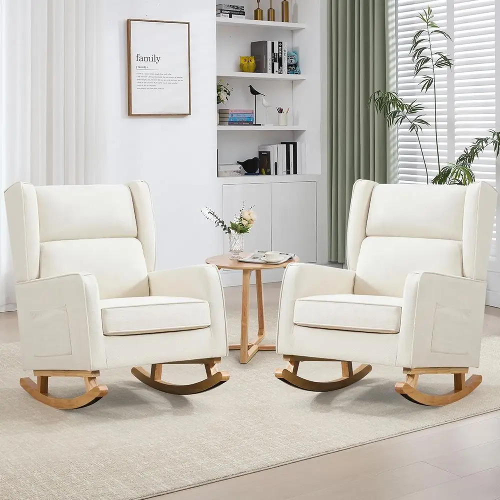 High-Back Solid Wood Rocking C - Rocking Chair Nursery ulasan dan harga