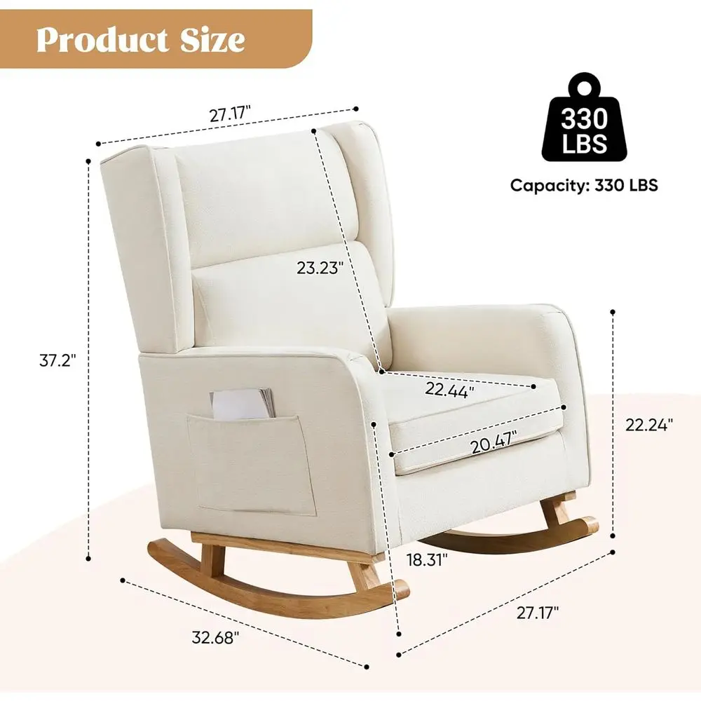 High-Back Solid Wood Rocking C - Rocking Chair Nursery ulasan dan harga