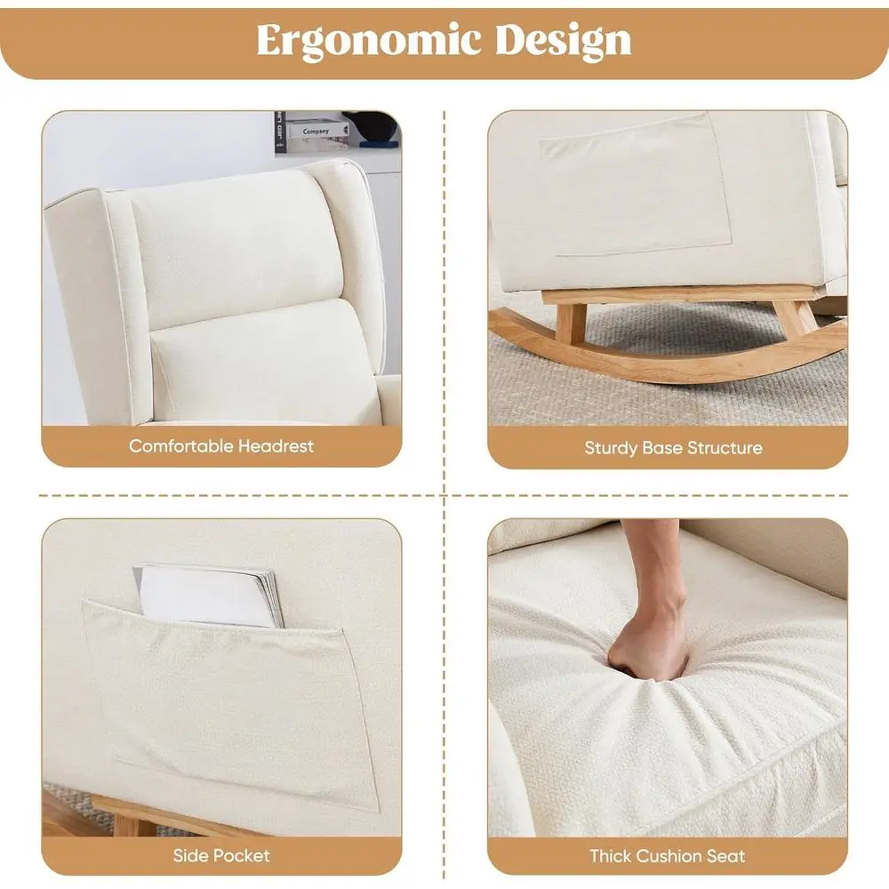 High-Back Solid Wood Rocking C - Rocking Chair Nursery ulasan dan harga