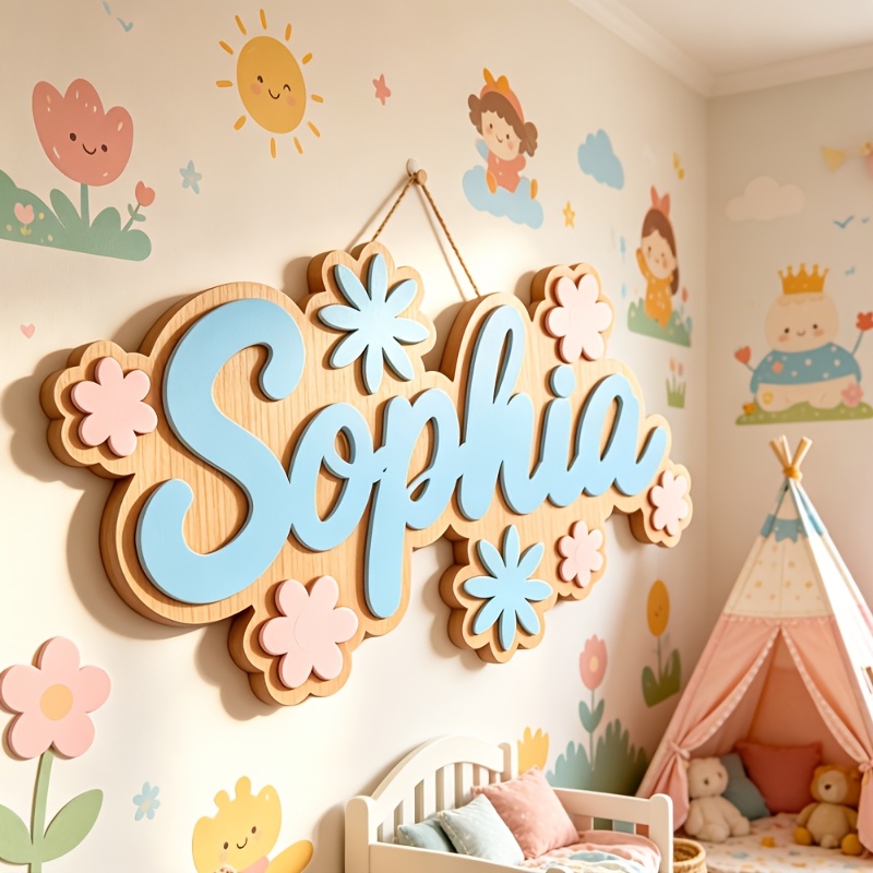 Personalized Floral Themed Nam - Baby Nursery Name ulasan dan harga