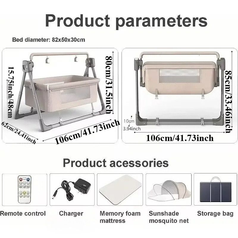 Rocking Bassinet for Baby Auto - Bassinet Bedside Sleeper ulasan dan harga