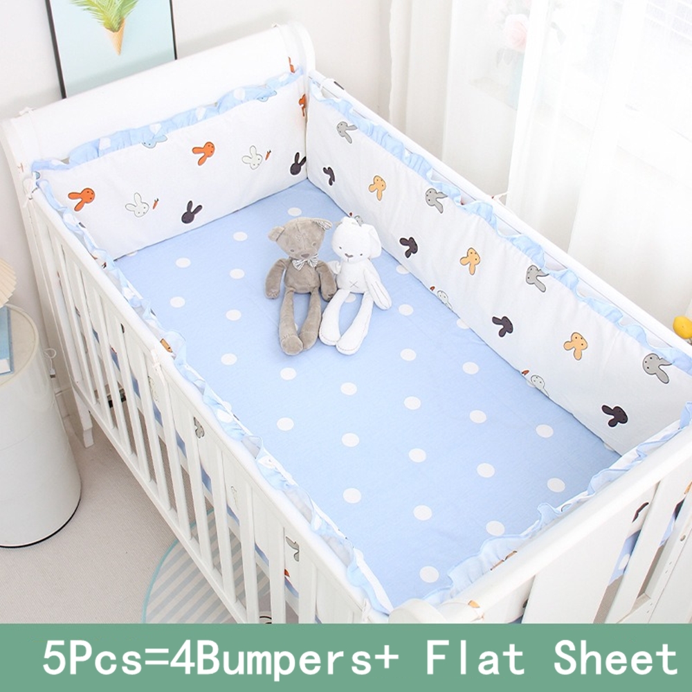 5Pcs Crib Bedding Set Girl Bab - Baby Nursery Bedding ulasan dan harga