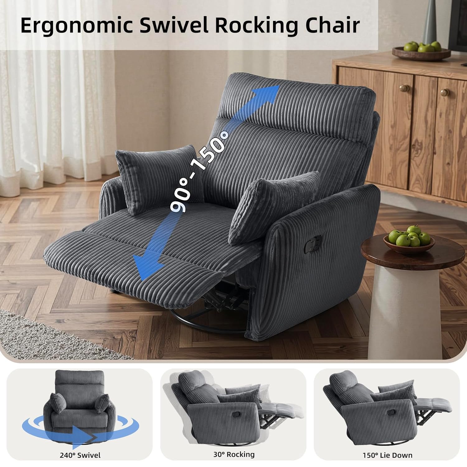 #Swivel Nursery Glider Recline - Rocking Chair Nursery ulasan dan harga