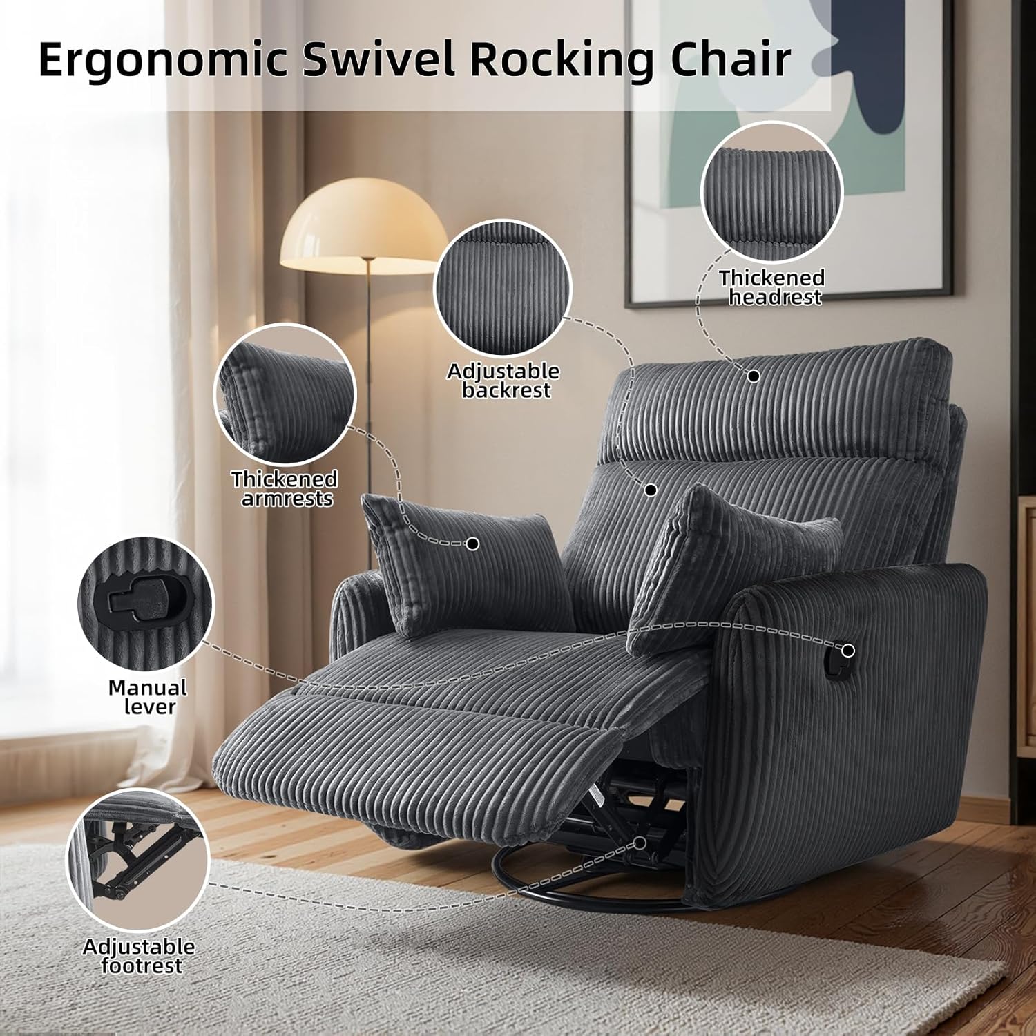 #Swivel Nursery Glider Recline - Rocking Chair Nursery ulasan dan harga