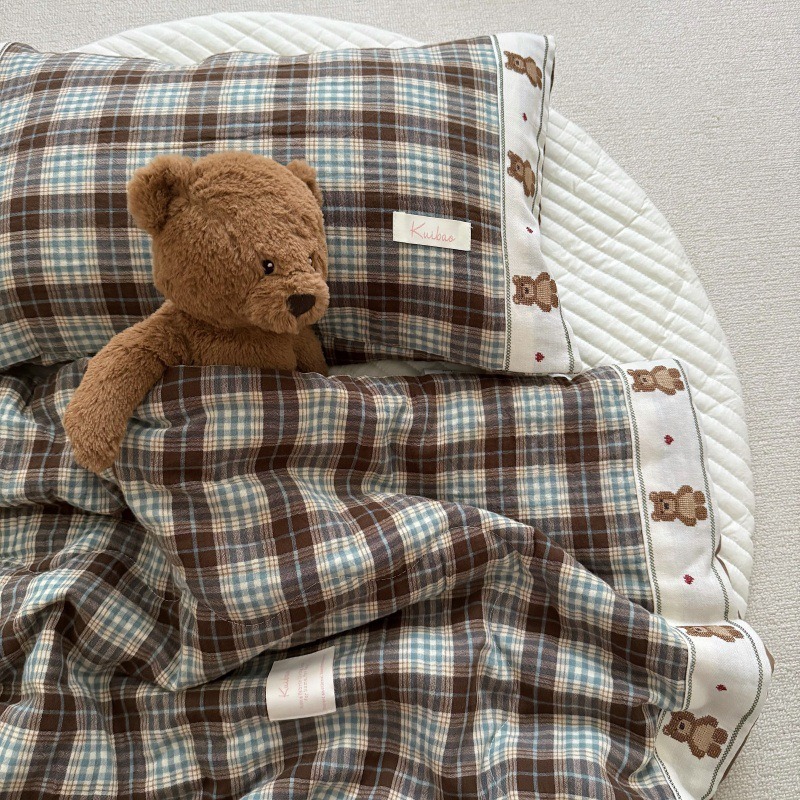 Breathable Grid Linen Quilt fo - Baby Nursery Bedding ulasan dan harga