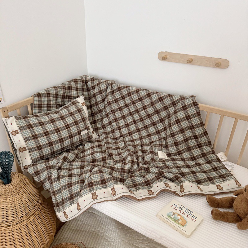 Breathable Grid Linen Quilt fo - Baby Nursery Bedding ulasan dan harga