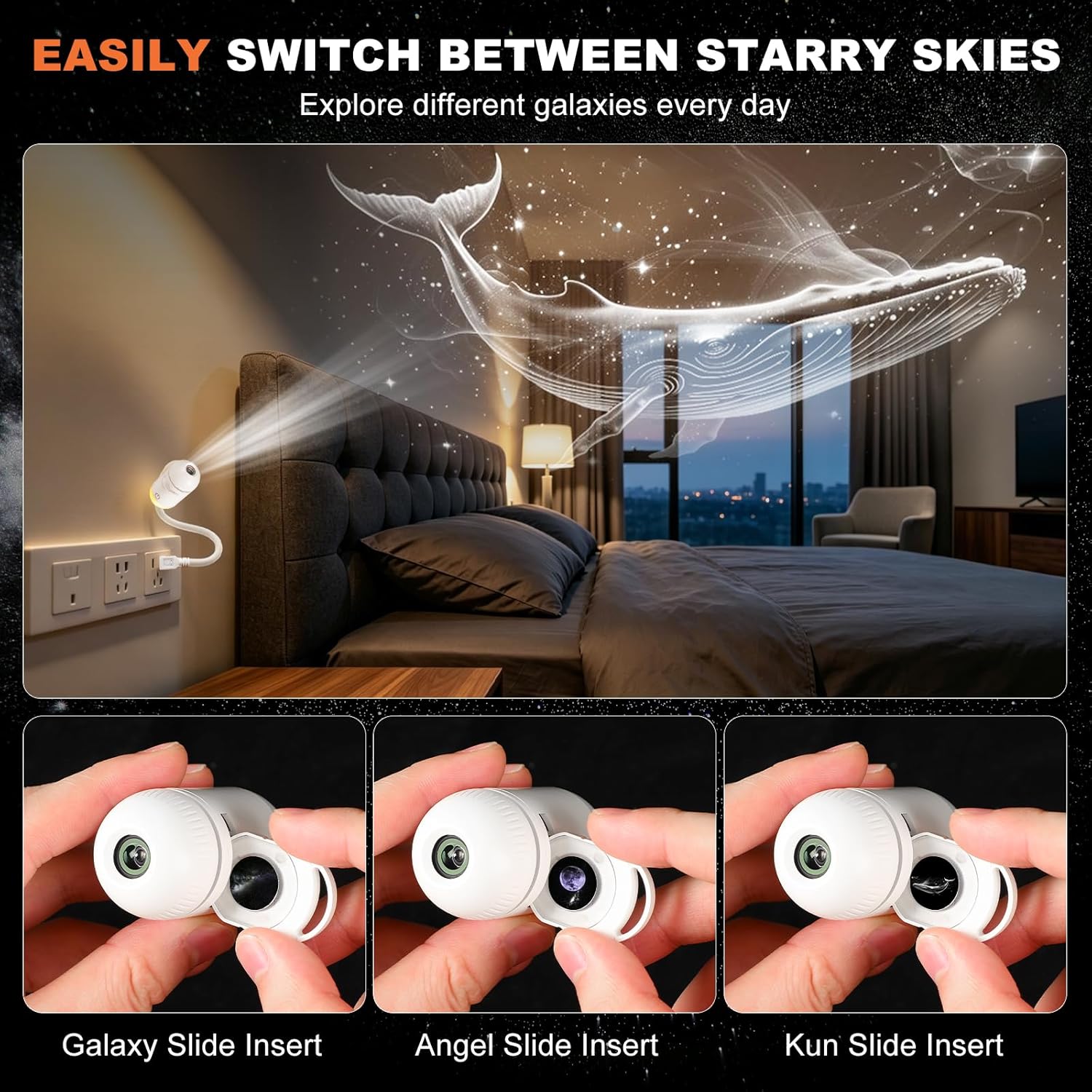 2-in-1 Galaxy Projector Night  - Night Light Projector Stars ulasan dan harga