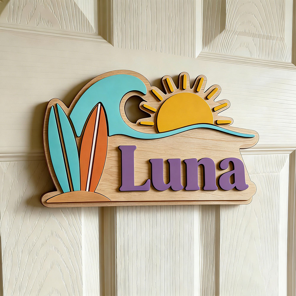 Custom Beach Wave Surfboard Su - Baby Nursery Name ulasan dan harga