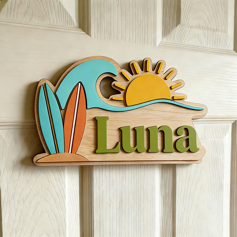 Custom Beach Wave Surfboard Su - Baby Nursery Name ulasan dan harga