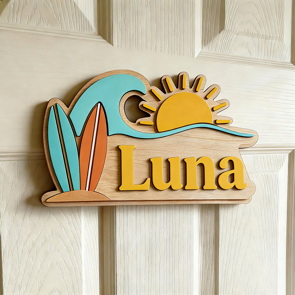 Custom Beach Wave Surfboard Su - Baby Nursery Name ulasan dan harga