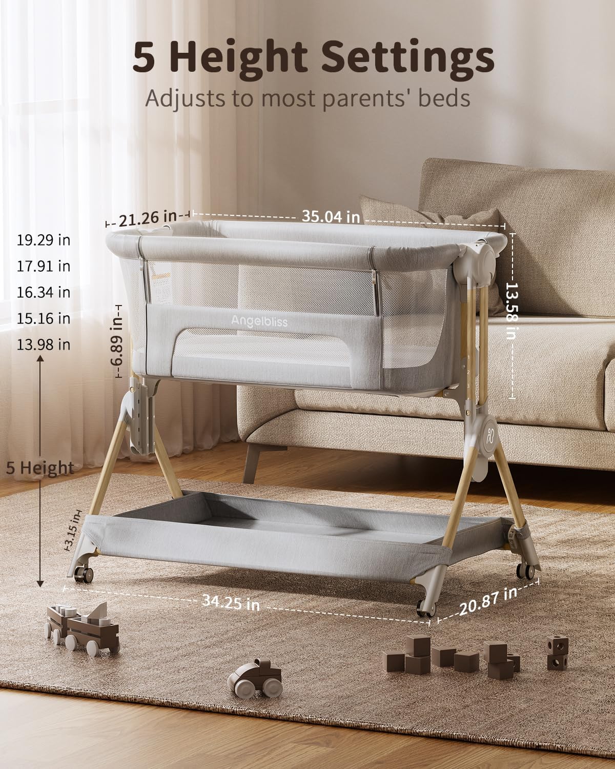 3 In 1 Bedside Crib One Click  - Bassinet Bedside Sleeper ulasan dan harga