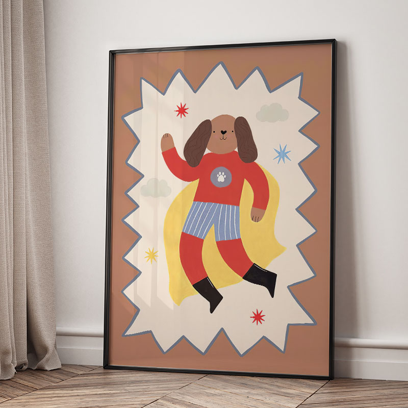 Funny Cartoon Super Cool Kid N - Baby Nursery Art ulasan dan harga