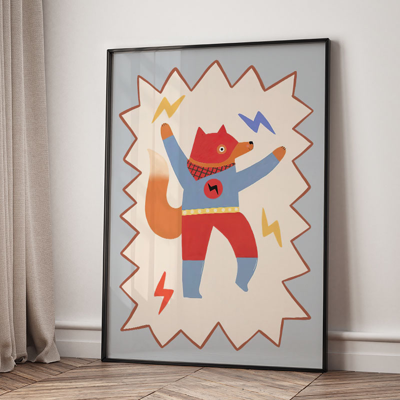 Funny Cartoon Super Cool Kid N - Baby Nursery Art ulasan dan harga