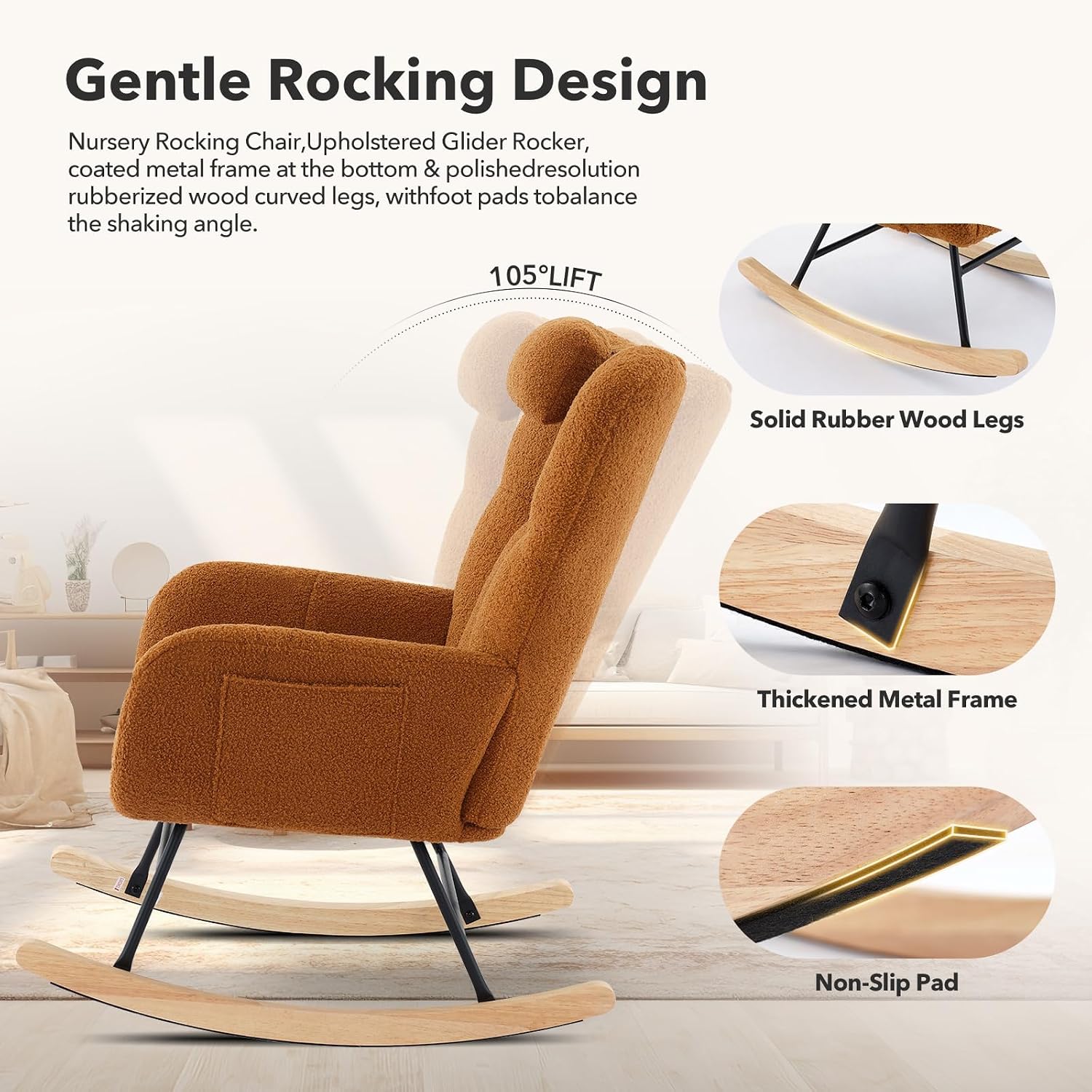 Teddy Glider Rocker Nursery Nu - Rocking Chair Nursery ulasan dan harga
