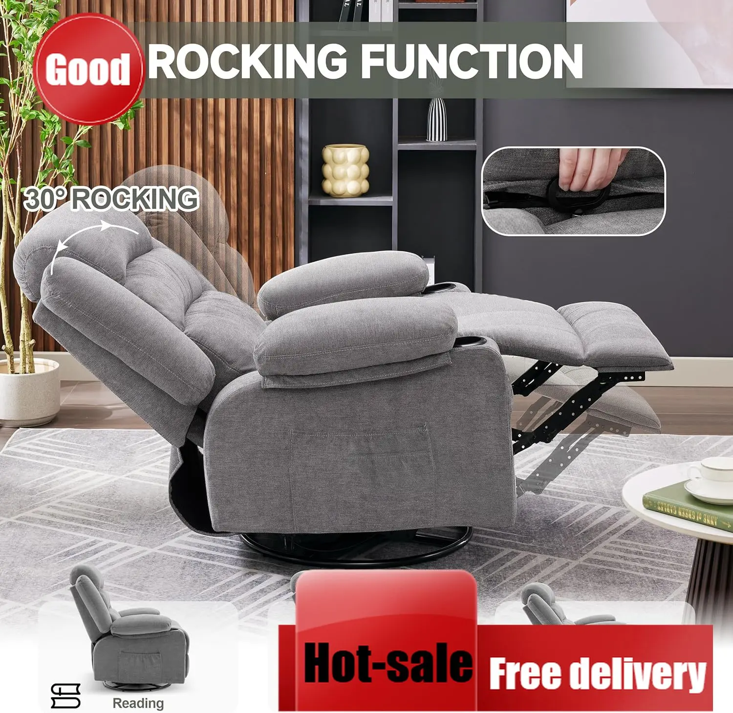 360 Degree Swivel Rocking Mass - Rocking Chair Nursery ulasan dan harga